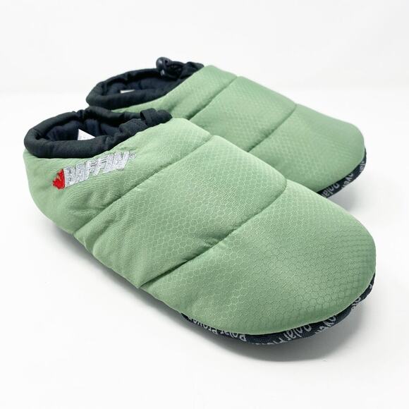 NWOB Baffin Sage Green Cush Puffer Slippers Women's Sz Small Fits Size 5-6 - Picture 1 of 9